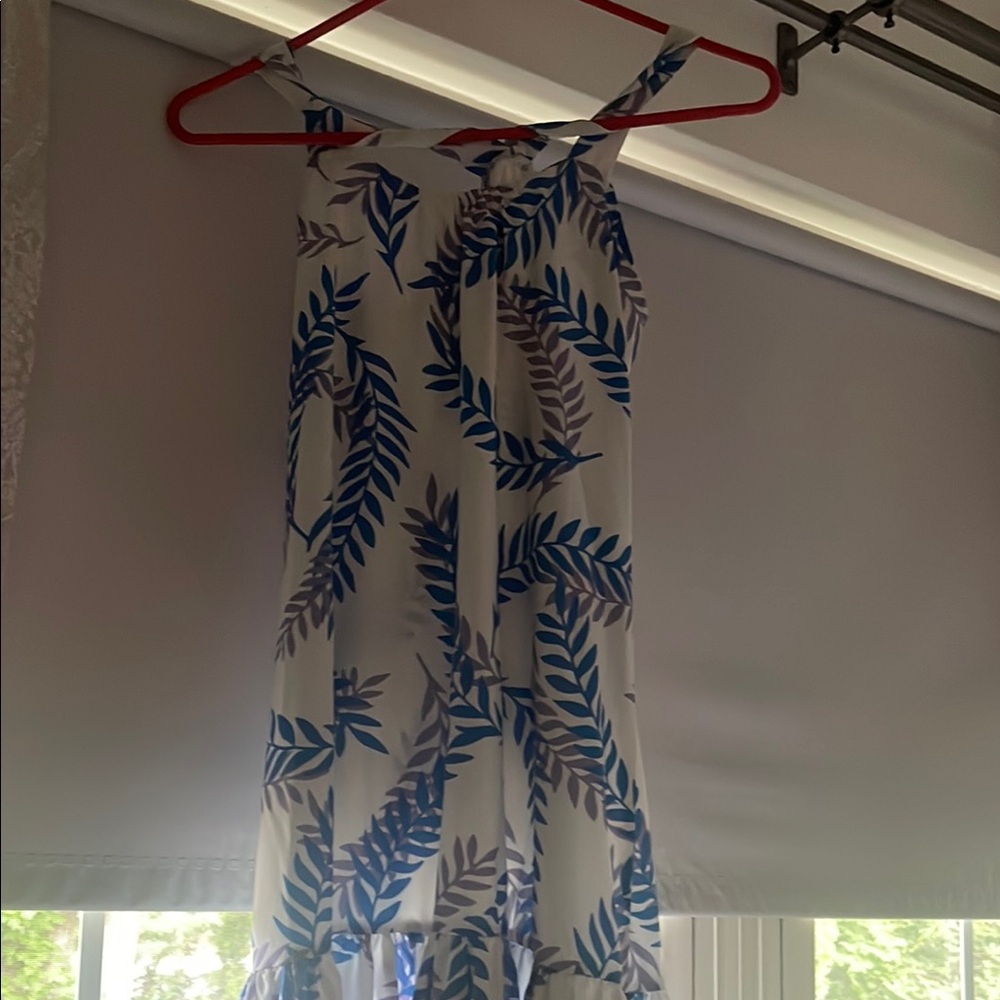 Leaf Print Halter Dress